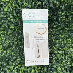Sleek Socket Ultra-Thin Duplex Outlet Concealer Tight Space 8 ft Extension